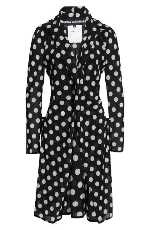 Polka Dot Georgette Cutaway Jacket