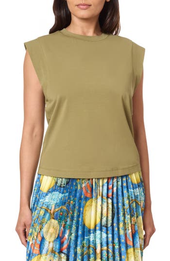 Scotch & Soda Mercerized Muscle Tee In Washed Military
