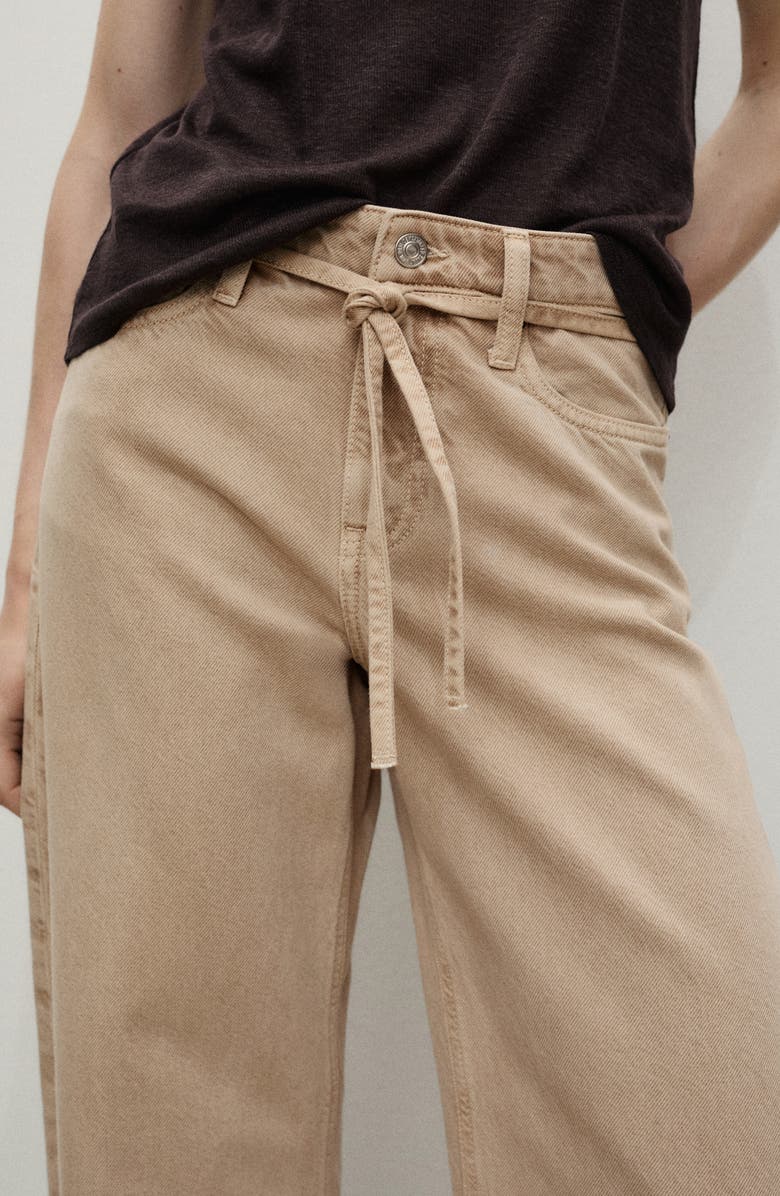 MANGO Belted Balloon Jeans, Alternate, color, 