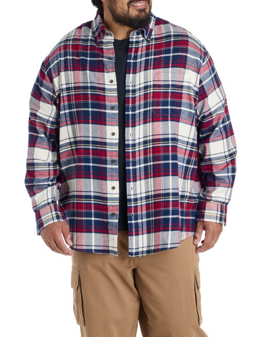 Harbor Bay By Dxl Big & Tall Large Plaid Flannel Sport Shirt In Multi