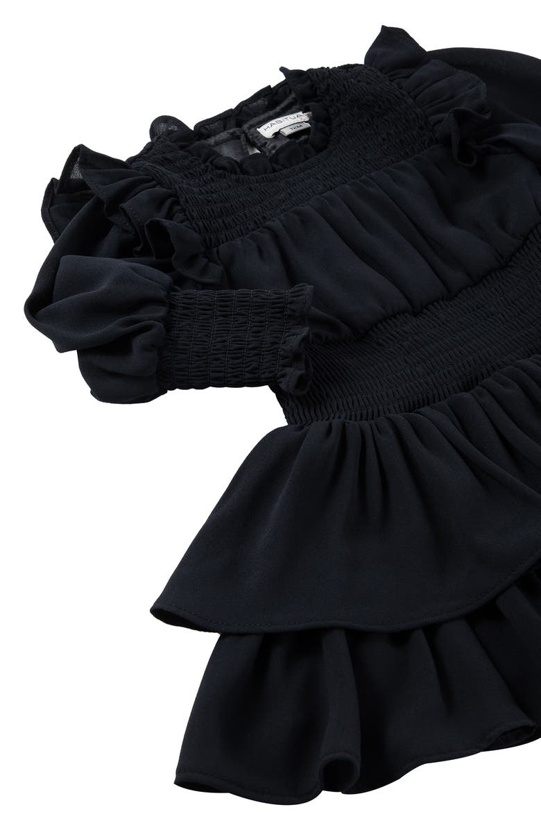 Habitual Kids Ruffle Smocked Trim Long Sleeve Drop Waist Dress, Alternate, color,