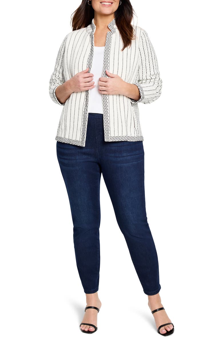 NIC+ZOE Notch Collar Stripe Knit Jacket, Alternate, color, 