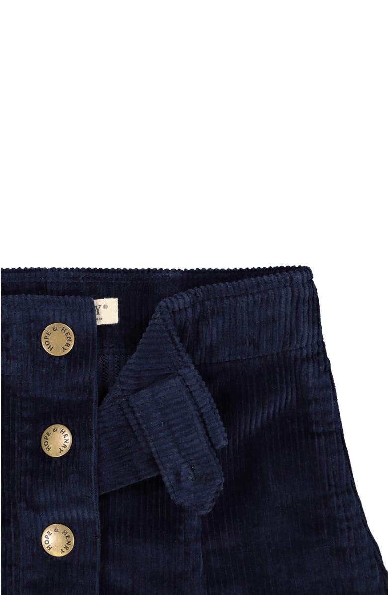 Hope & Henry Baby Girls' A-Line Snap Front Skirt, Infant, Alternate, color, Navy Corduroy