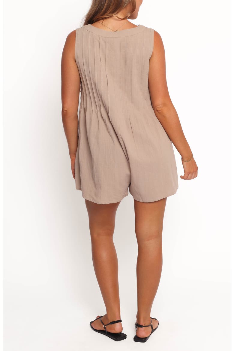 Sleeveless Cotton Tie Front Romper, Alternate, color, MOCHA