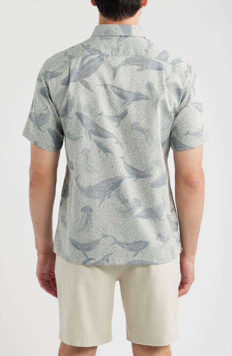 Tori Richard Marine Mosaic Jacquard Cotton Shirt, Alternate, color, Grey