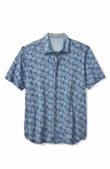 Tommy Bahama Palm Grotto Print Cotton Camp Shirt