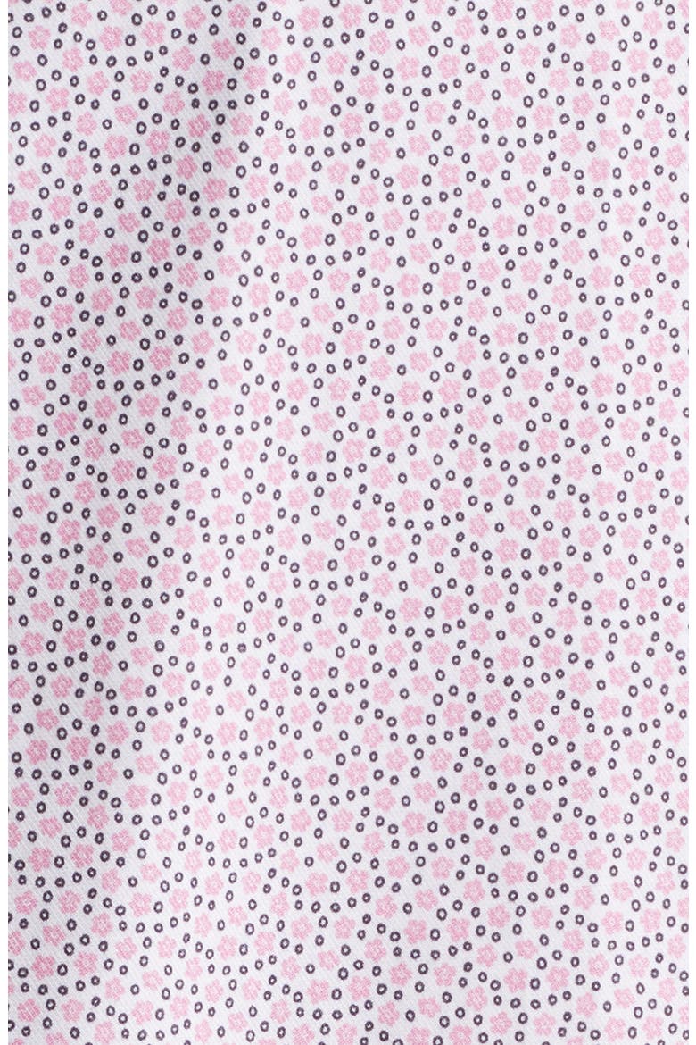 Artisanal Trim Fit Floral Geo Print Short Sleeve Cotton & Lyocell Button-Up Shirt, Alternate, color, MEDIUM PINK