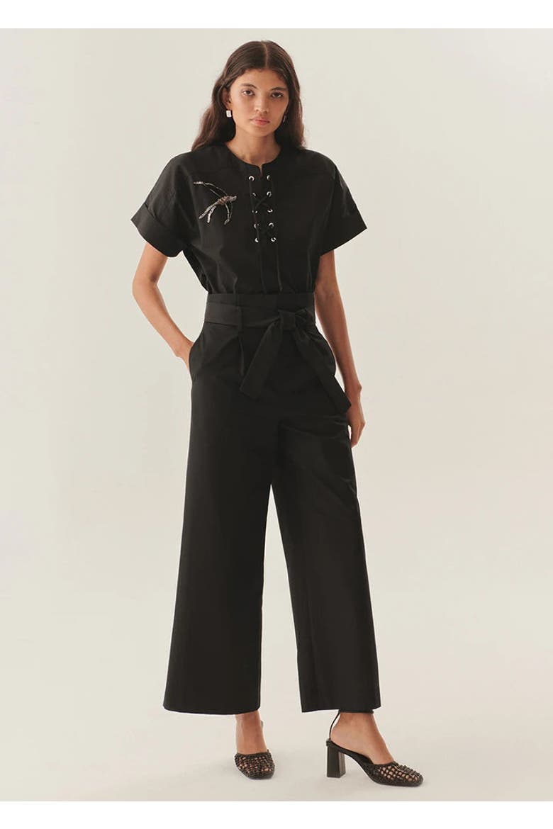 Lauren Timeless Structured Trousers, Main, color, BLACK