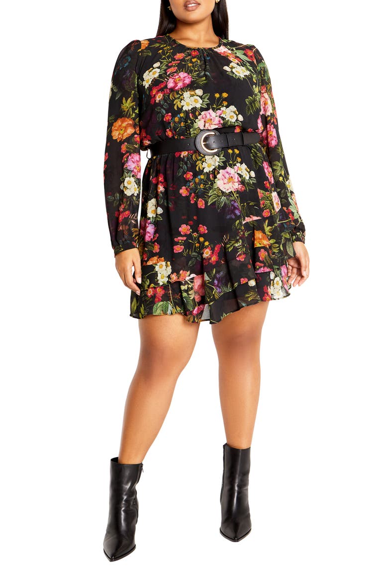 Charlee Floral Belted Dress, Main, color, FLORAL