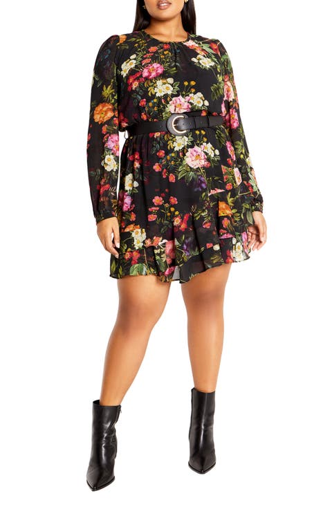 Charlee Floral Belted Dress (Plus)