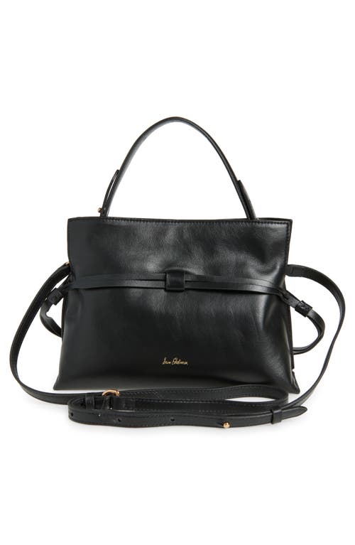 Sam Edelman Small Poppy Drawstring Leather Crossbody Bag In Black