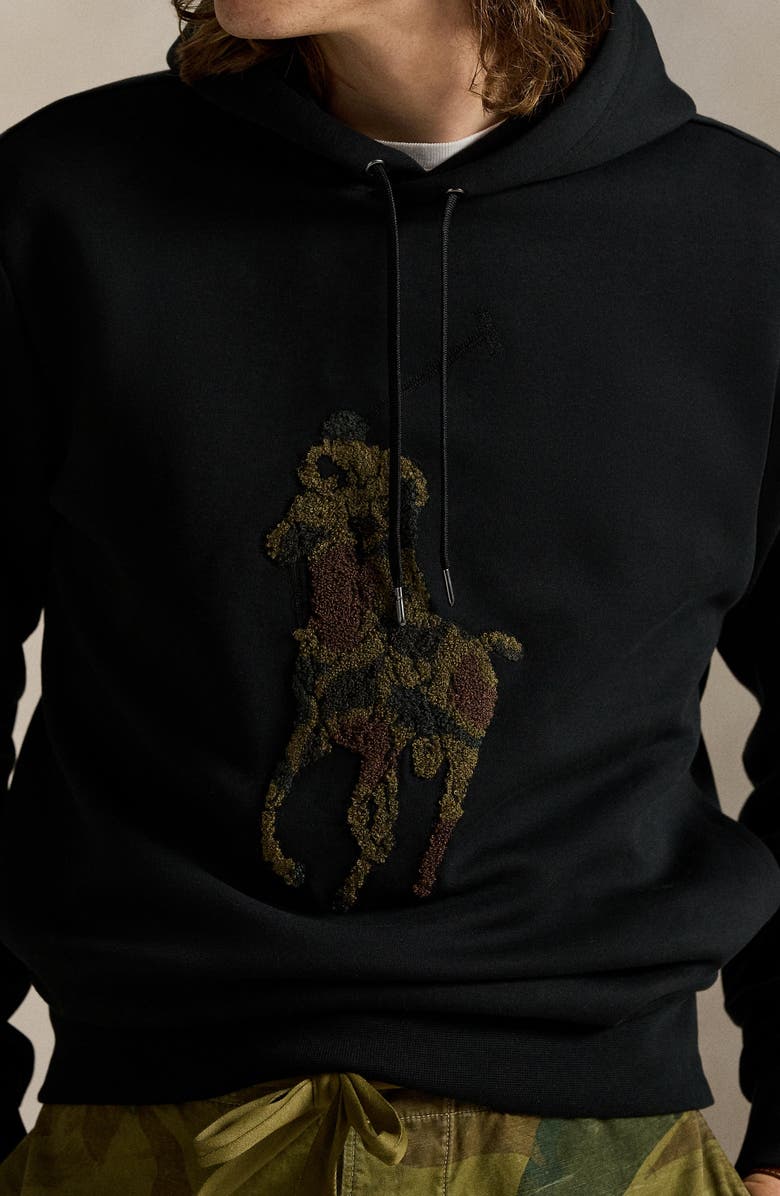 Polo Ralph Lauren Camo Big Pony Appliqué Double-Knit Hoodie, Alternate, color, 