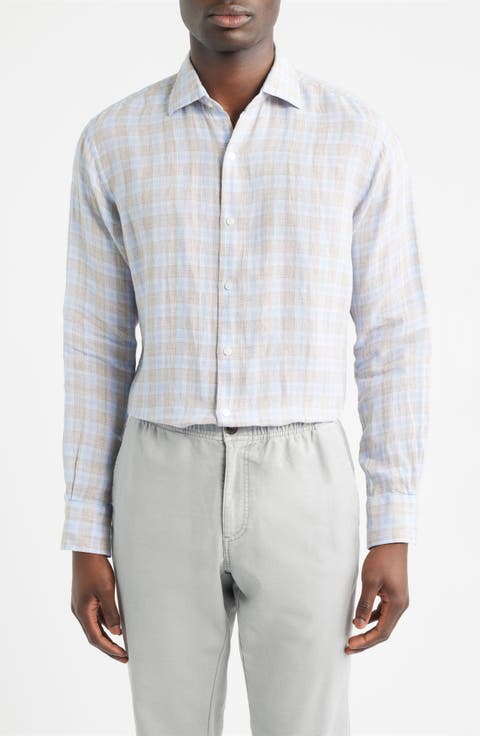 Milo Check Linen Button-Up Shirt