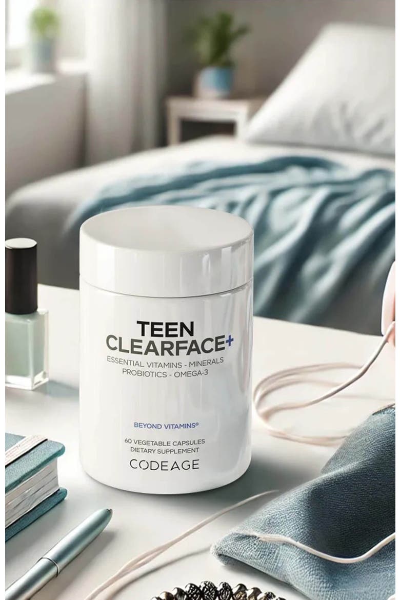 Teen Clearface Vitamins Minerals & Probiotics Supplement, Alternate, color, White