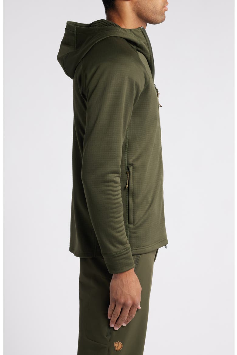 Abisko Grid Fleece Hoodie, Alternate, color, DEEP FOREST