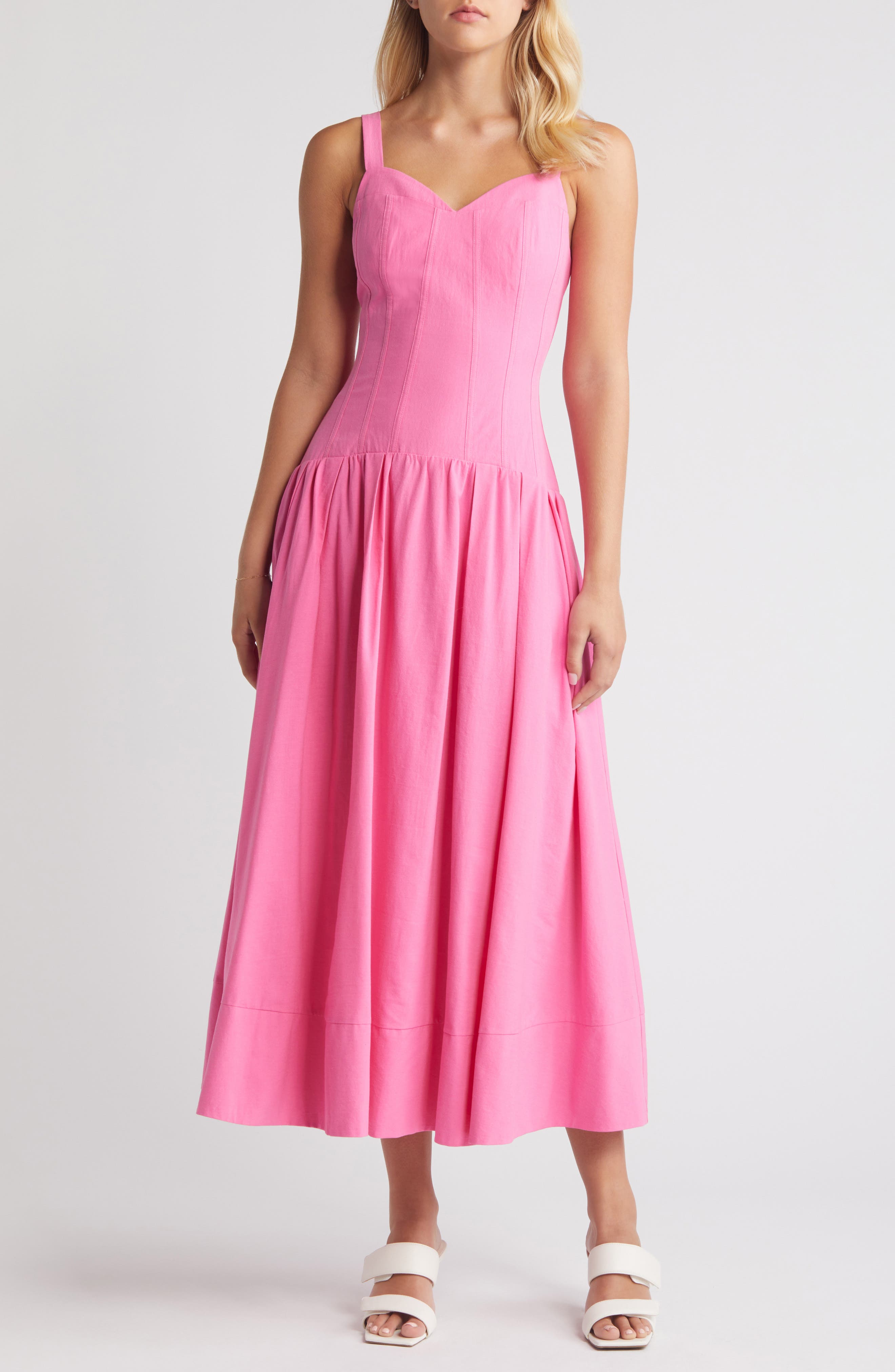 smocked waist cotton dress Women's Maxi - White - US 0 - Elva releasing into a full Carrie Chiffon Dress | Size:4 US/ AGE 8-12 Years/Big Boys sleeve wedding dress