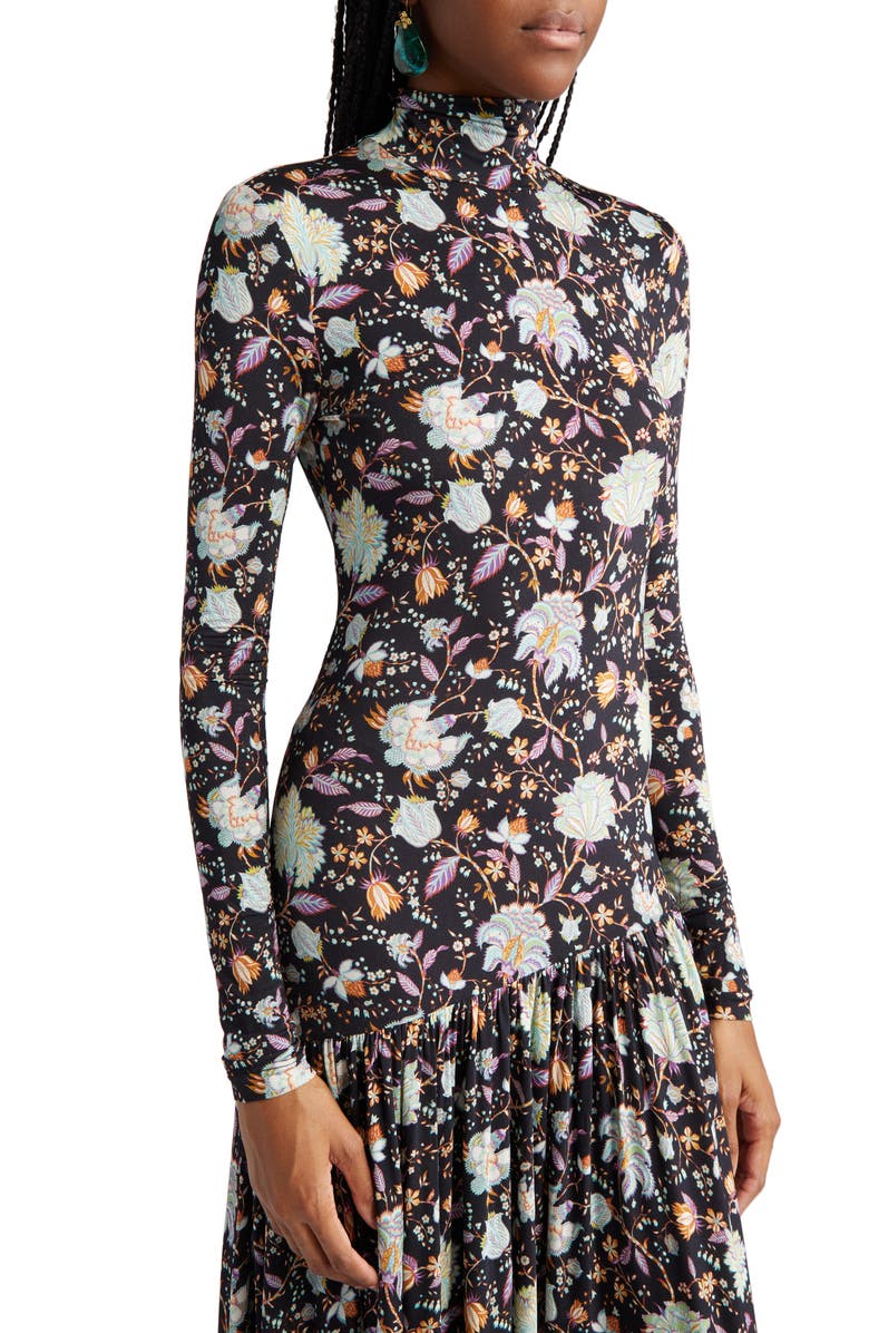 Ulla Johnson Fernanda Floral Long Sleeve Knit Dress, Alternate, color, 