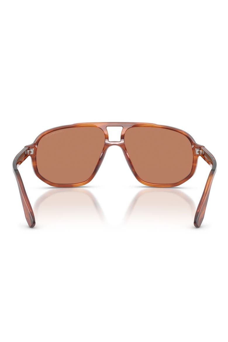 57mm Pilot Sunglasses, Alternate, color, STRIPED DARK BROWN / BROWN