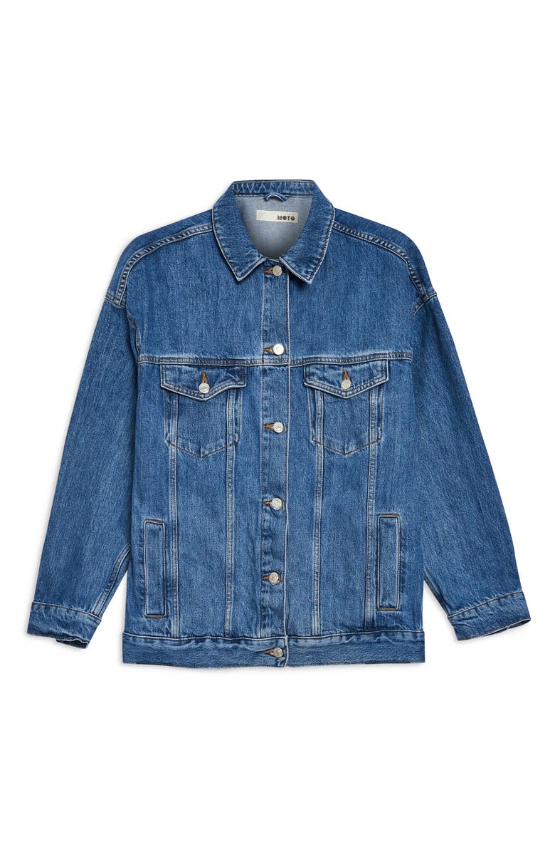 Topshop Oversized Denim Jacket, Alternate, color,
