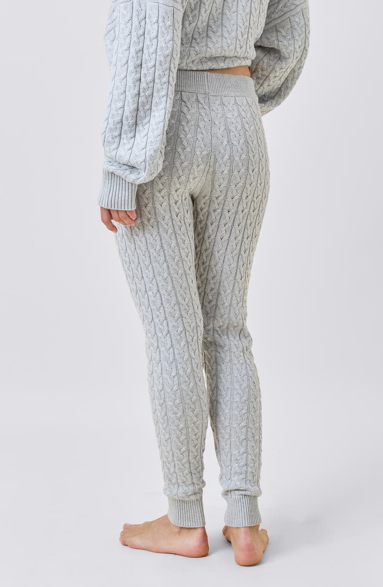 Papinelle Cable Knit Pajama Pants, Alternate, color, Grey