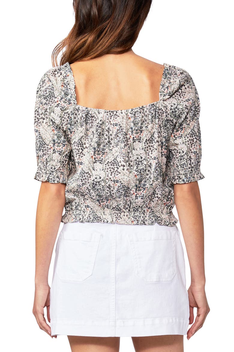 Elise Floral Print Puff Sleeve Top, Alternate, color, ECRU MLTI