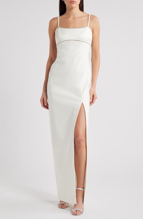 Edna Rhinestone Detail Column Gown