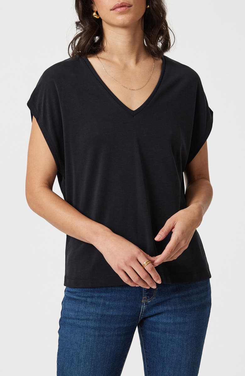 Mavi Jeans Dolman Sleeve V-Neck Top, Main, color, Black