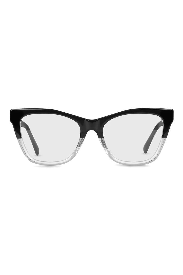 Kitten Around 50mm Cat Eye Reading Glasses, Main, color, BLACK/ CRYSTAL FADE