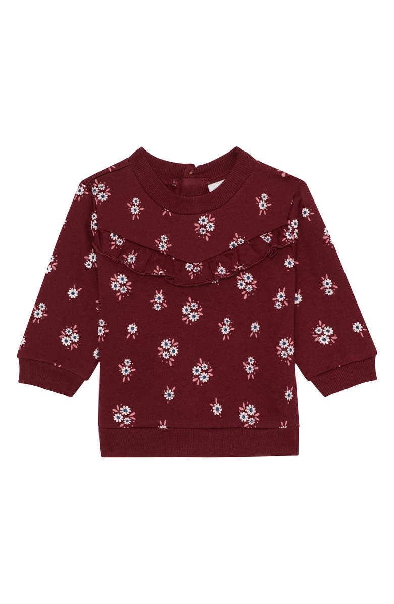 PL Baby by Petit Lem Fleece Sweatshirt, Joggers & Headband Set, Alternate, color, Flower