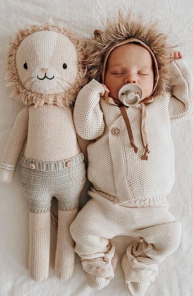 cuddle+kind Sawyer the Lion Stuffed Animal, Alternate, color, Green/ Beige