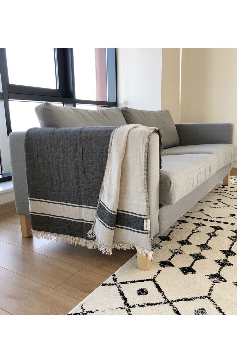 Olive & Linen Summer Double Sided Throw, Alternate, color, 