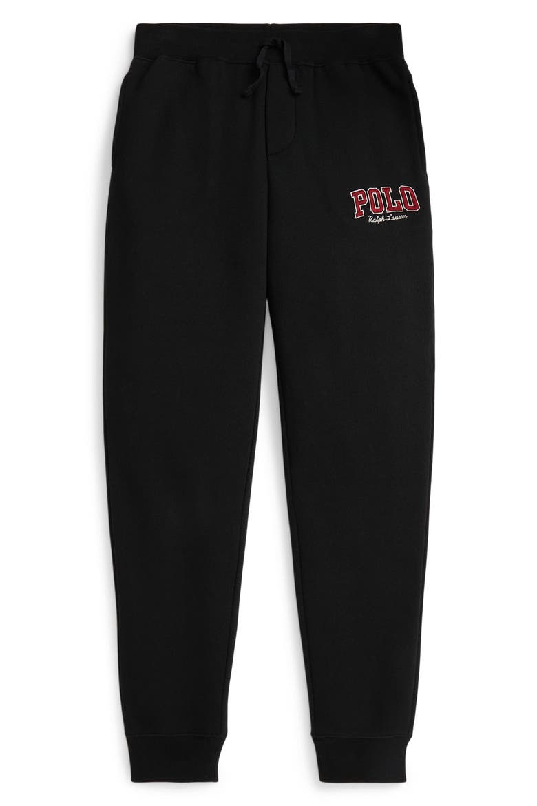 Kids' Logo Embroidered Fleece Joggers, Main, color, BLACK
