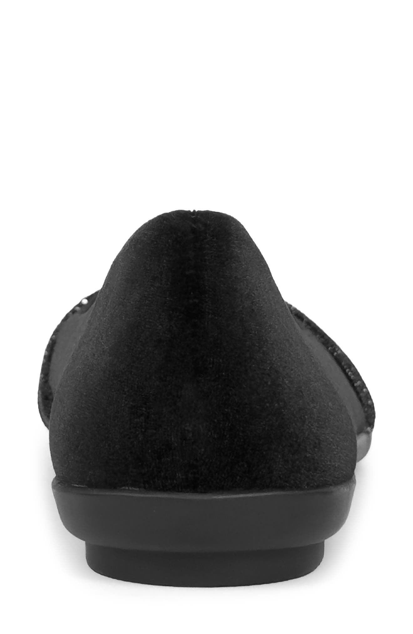 Aerosoles Damir Suede Crystal Embellished Flat, Alternate, color, Black Velvet