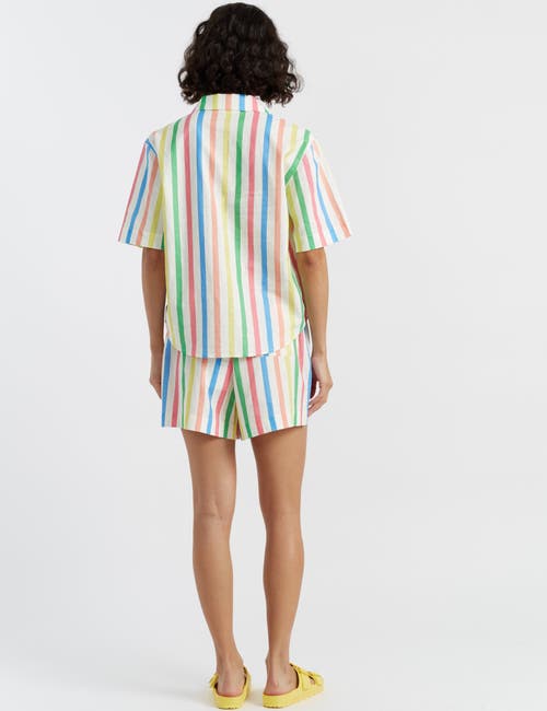 Chinti & Parker Linen-cotton Snoopy Stripe Shirt In Cream