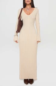 Princess Polly Gratuita Long Sleeve Maxi Sweater Dress
