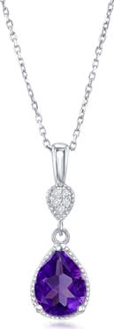 SIMONA Semiprecious Stone & White Topaz Pendant Necklace