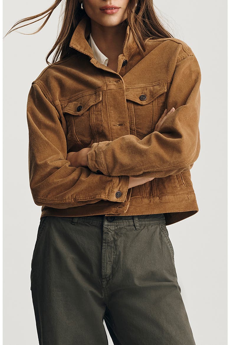 Megi Corduroy Crop Jacket, Main, color, CAMEL CORD
