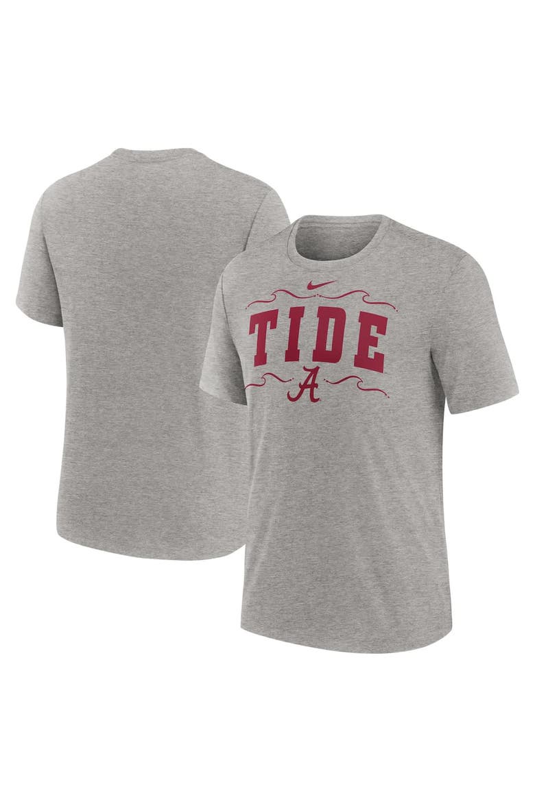 Men's Nike Heather Gray Alabama Crimson Tide Campus Local Tri-Blend T-Shirt, Alternate, color, Heather Gray