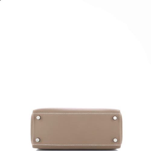 Pre-owned Hermes Hermes Kelly Handbag Grey Swift With Palladium Hardware 25 In Brown