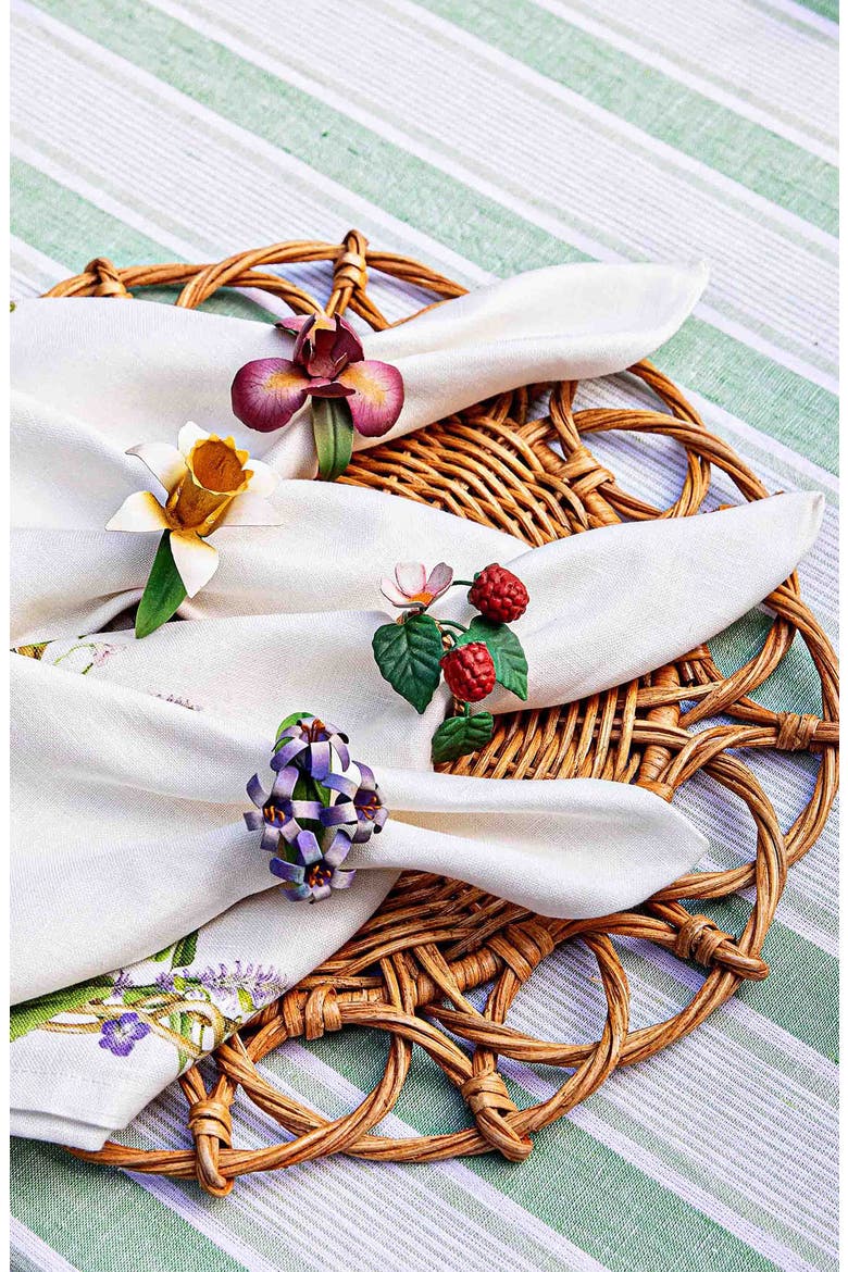 Meadow Set of 4 Napkin Rings, Alternate, color, MULTI