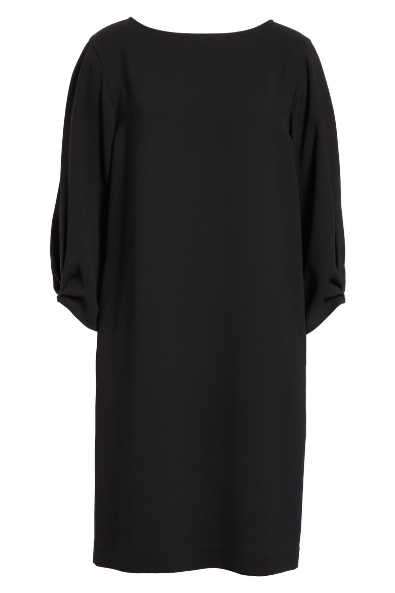 Wynona Finesse Crepe Dress, Alternate, color, BLACK