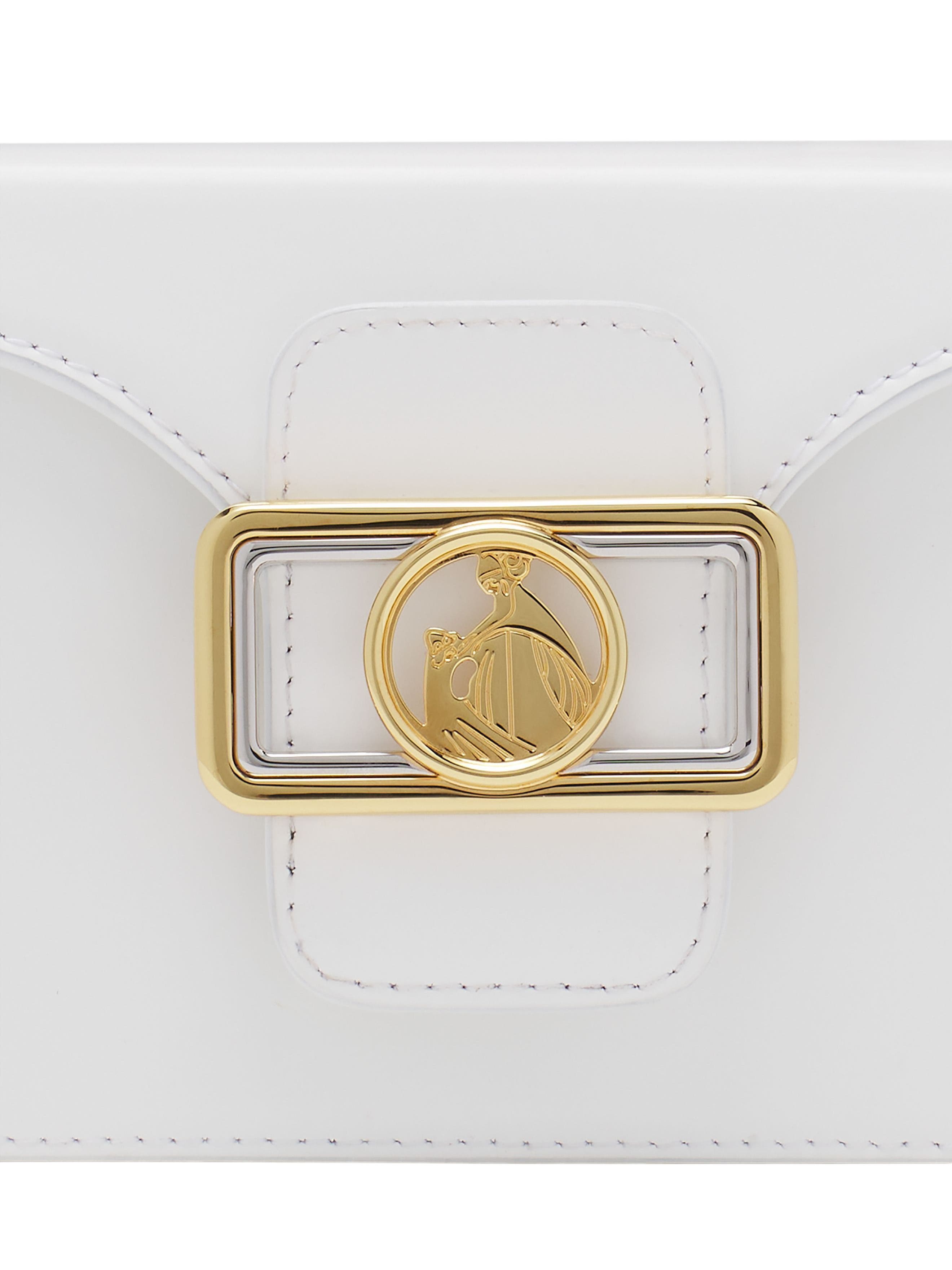 Lanvin PENCIL CAT BAG IN LEATHER AND RHINESTONES, Alternate, color, White