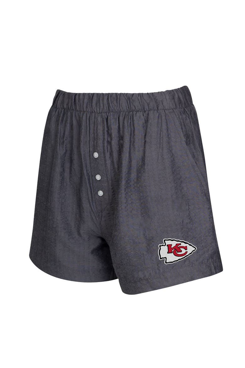Women's Concepts Sport  Black Kansas City Chiefs Two-Pack Stripes and Solids Boxer Shorts Set, Alternate, color, Black