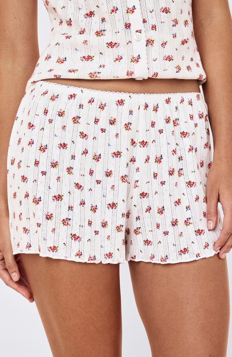 Papinelle Imogen Cotton Pointelle Pajama Shorts, Alternate, color, Posy Floral