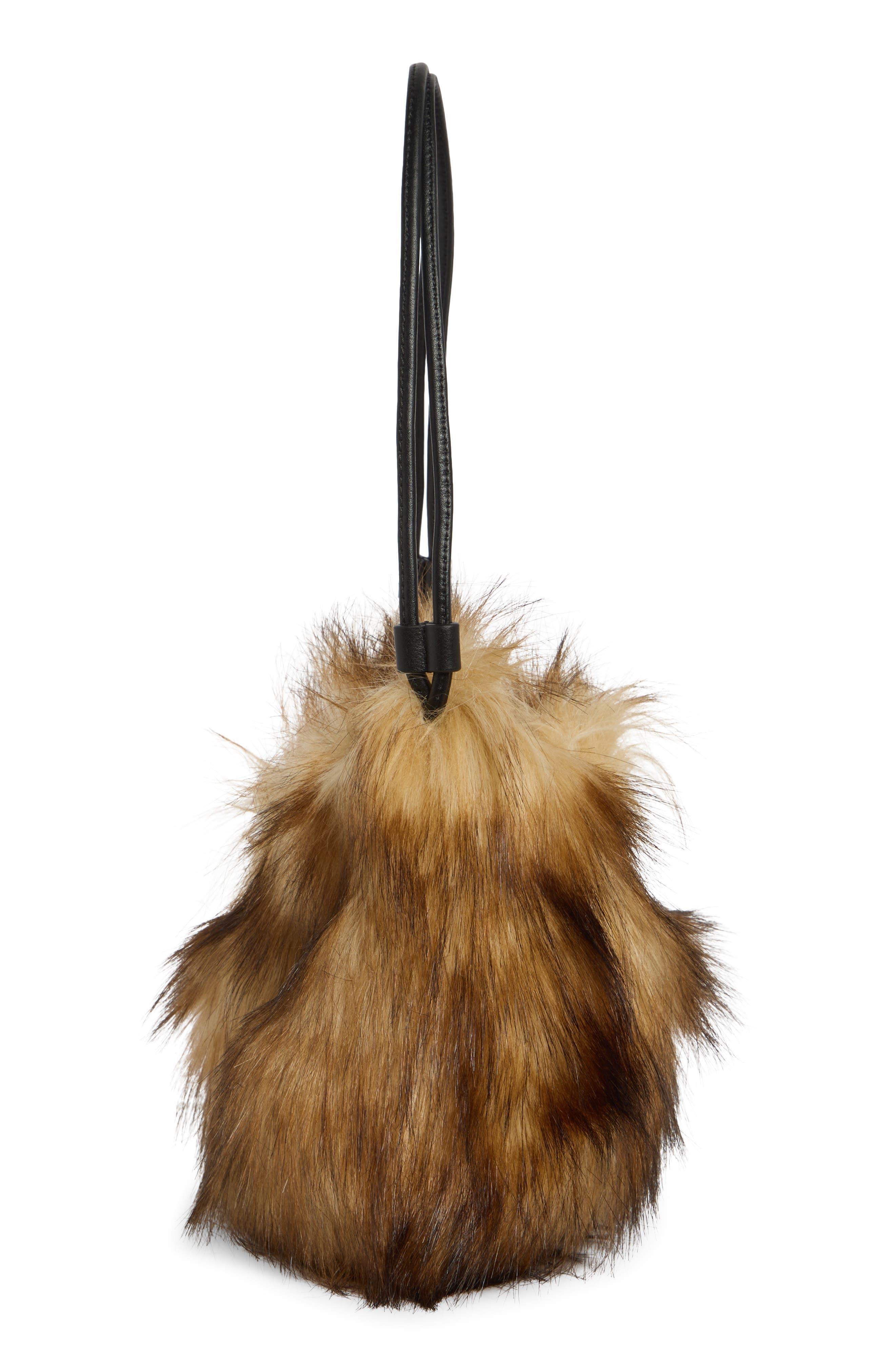 Arden Faux Fur Shoulder Bag, Alternate, color, BROWN
