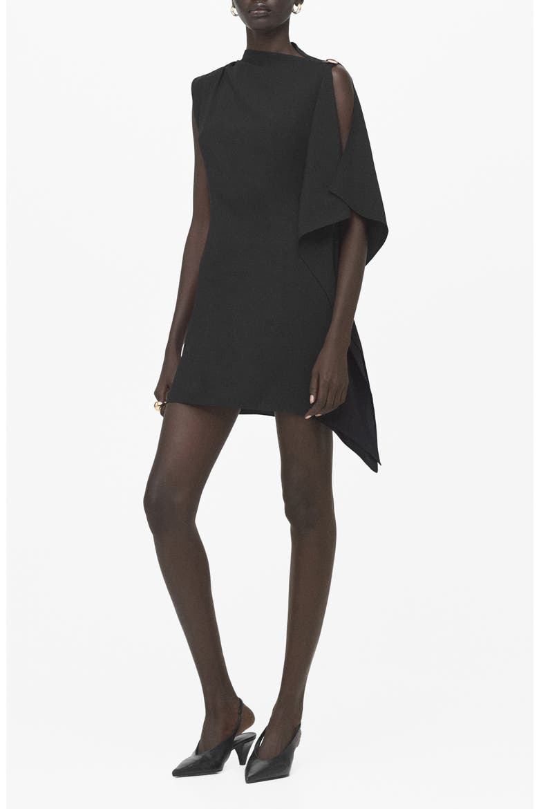 Asymmetric Minidress, Main, color, BLACK