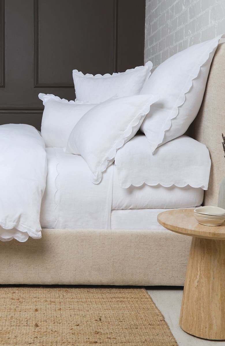 Pom Pom at Home Kelly Linen Duvet Cover, Alternate, color, White