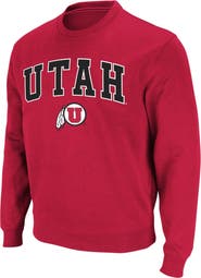 COLOSSEUM Men's Colosseum Red Utah Utes Arch & Logo Crew Neck Sweatshirt