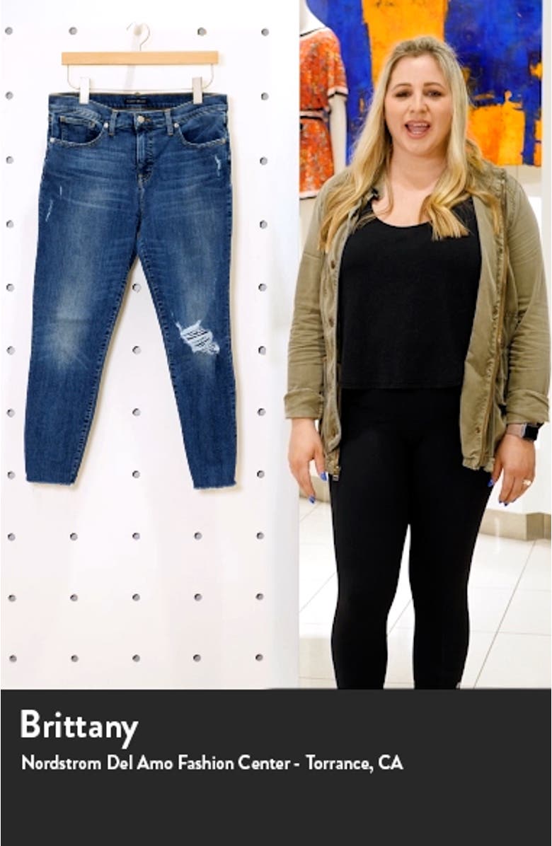 Ava Distressed Chewed Hem Crop Skinny Jeans, sales video thumbnail