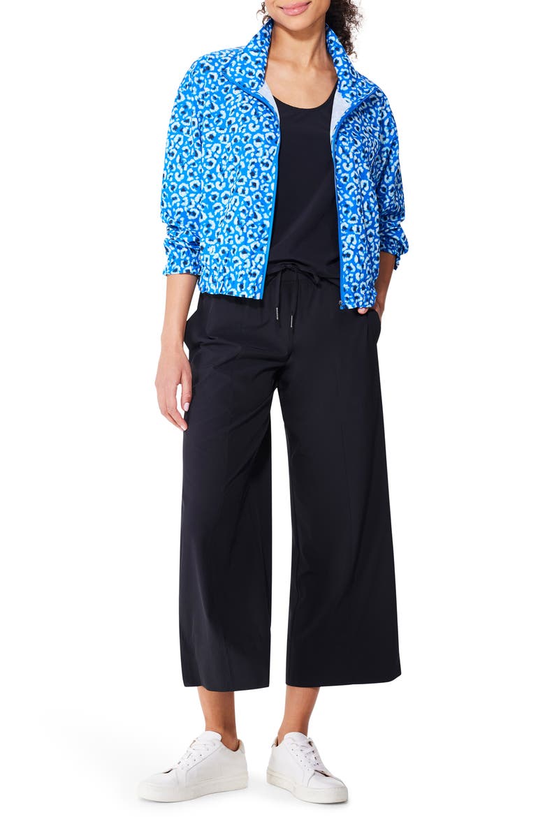 Tech Stretch Crop Jacket, Alternate, color, BLUE MULTI